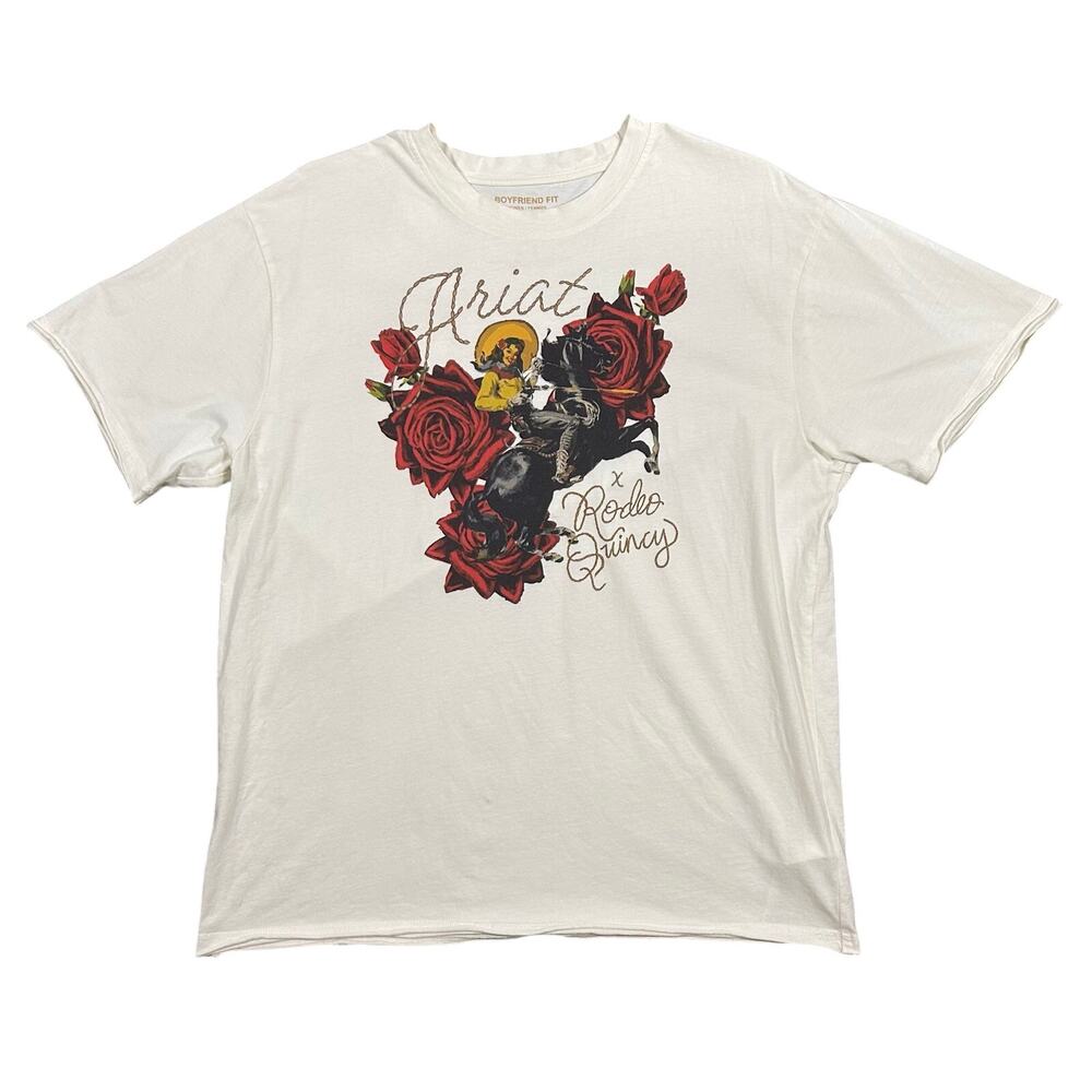 Ariat Rodeo Quincy Boyfriend Fit T-Shirt Women’s Large Oversized Cowgirl Tee